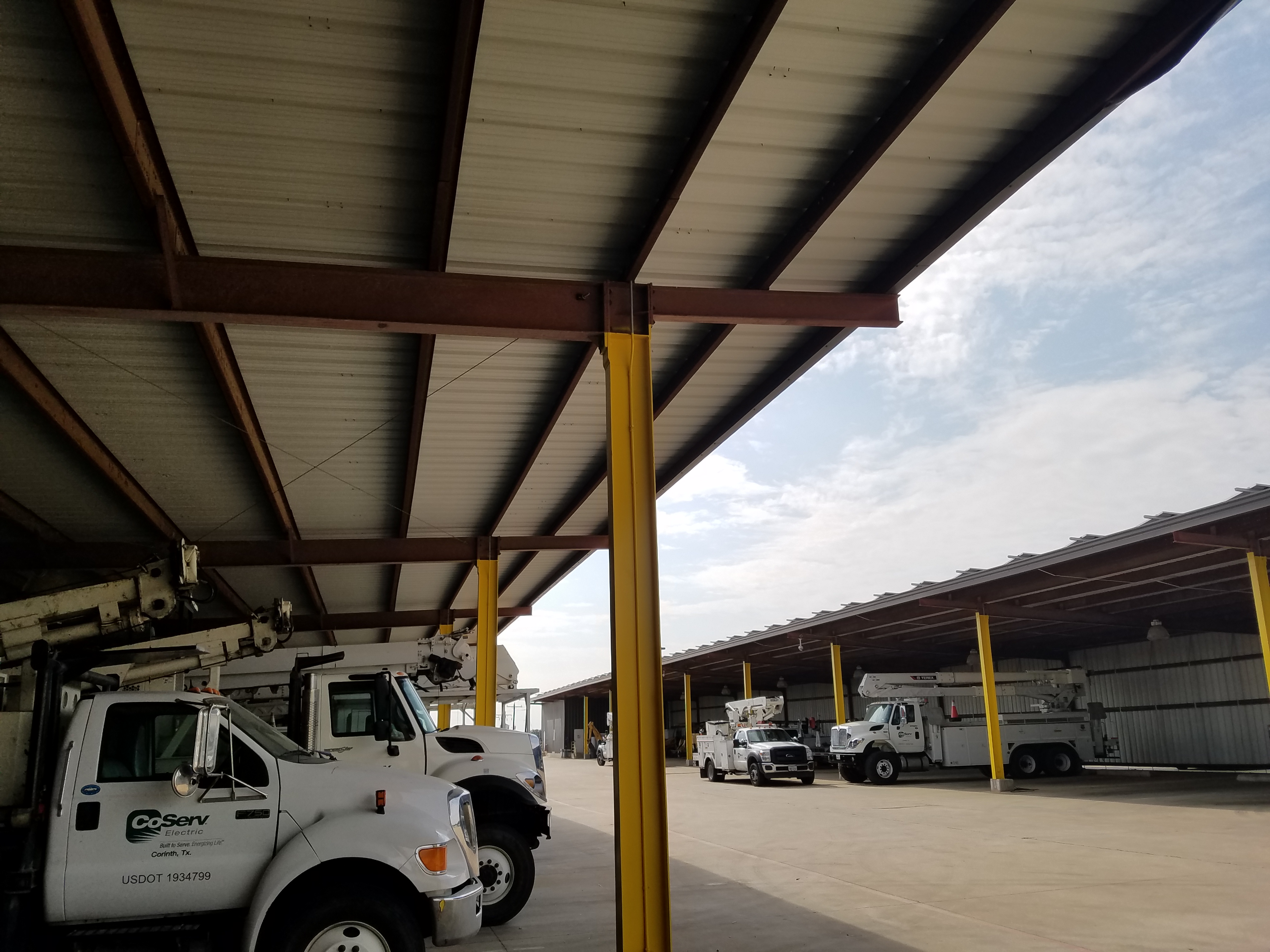 CoServ truck parking structure in Corinth, Texas