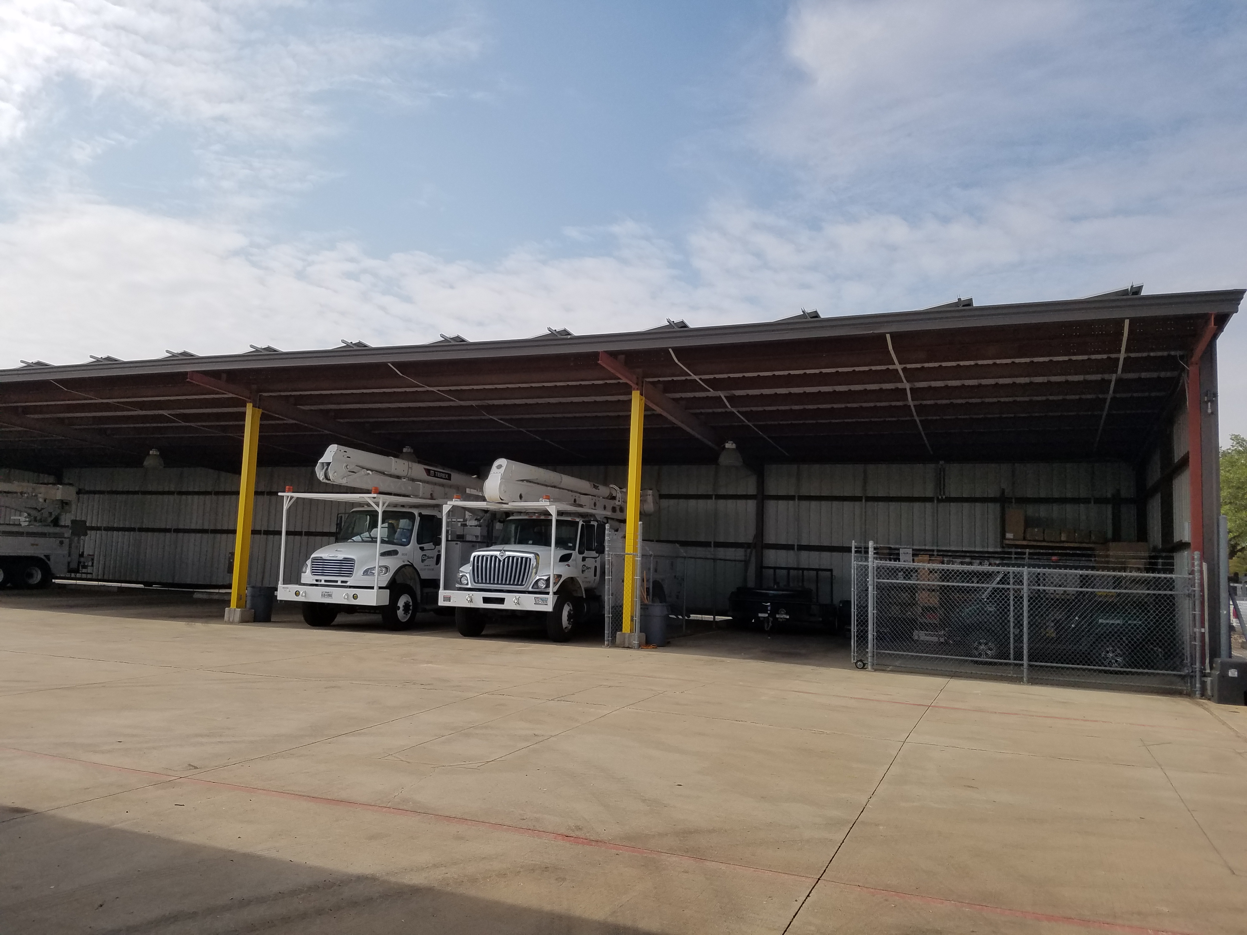 CoServ covered truck bays in Corinth, Texas