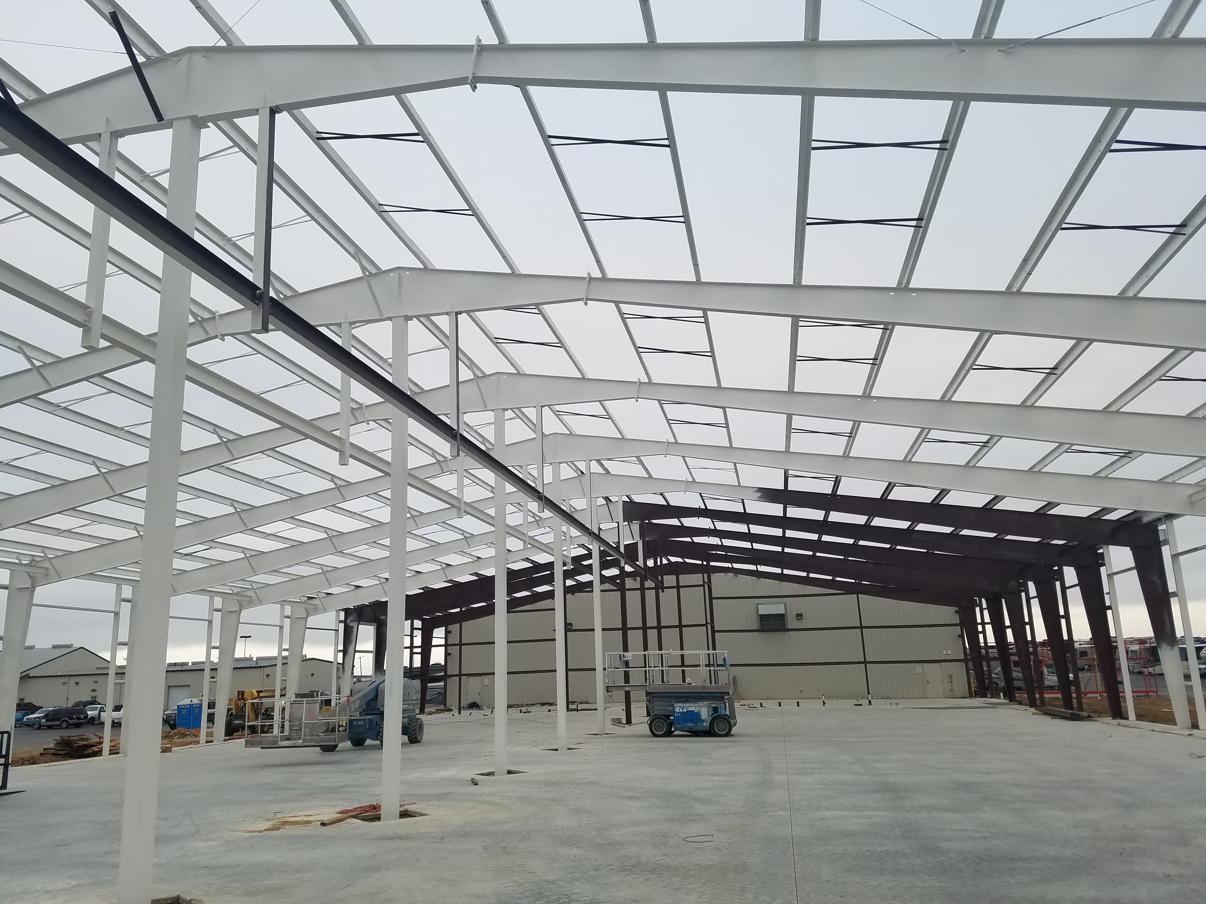 Interior roof framing of the Cedar Hill State Park building
