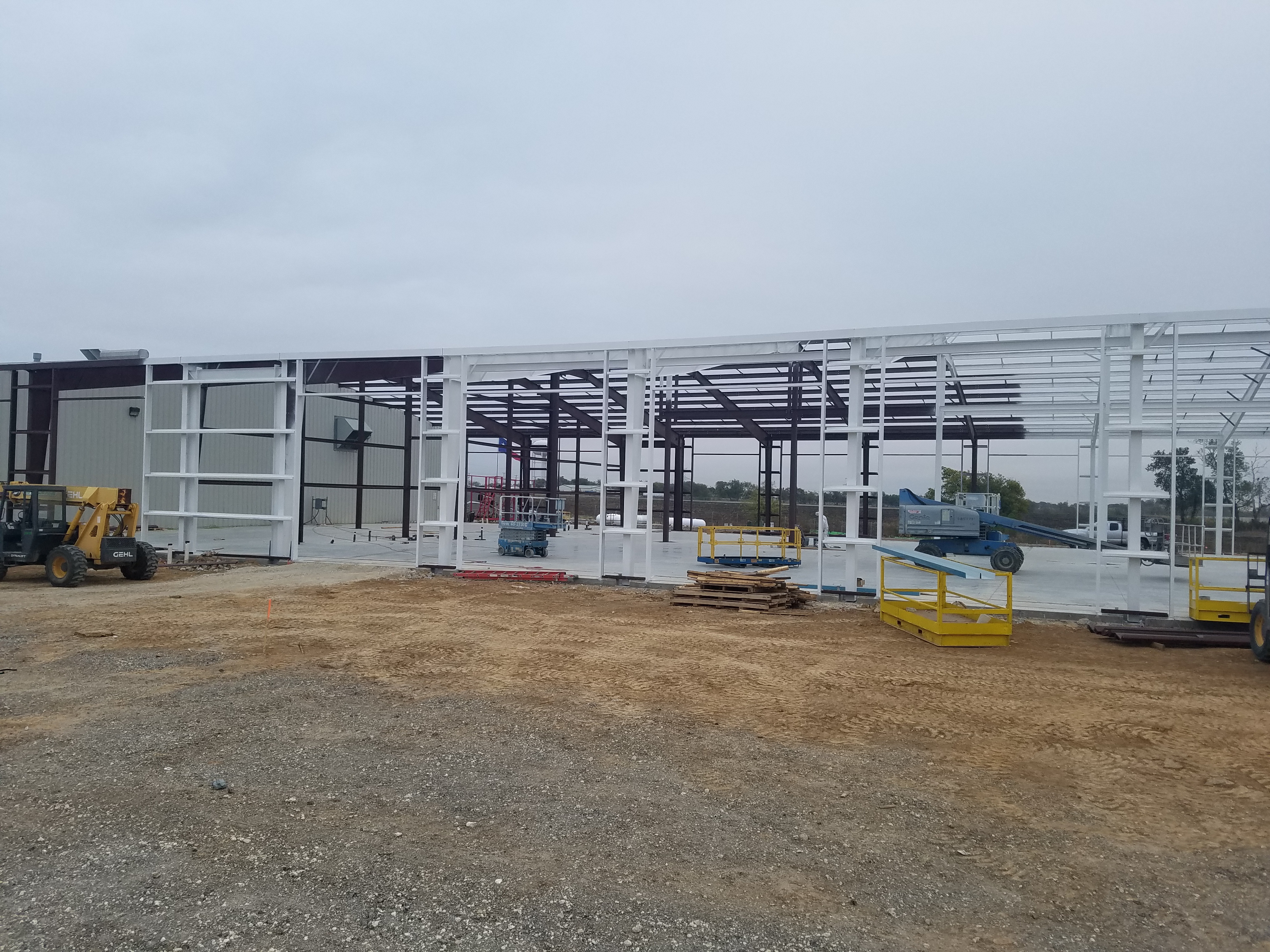 Opposite side of the Cedar Hill State Park building under construction